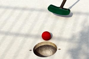 putter and golf ball